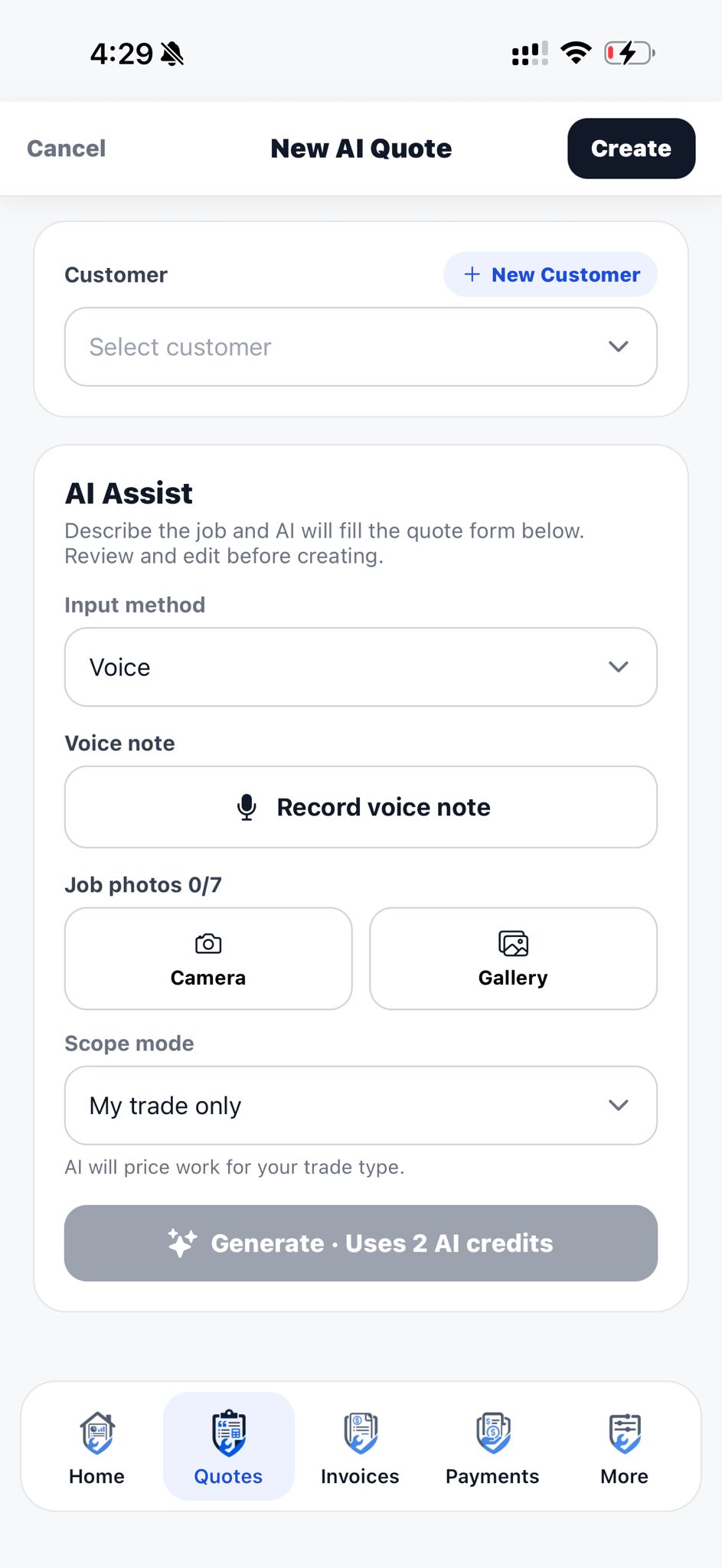 Job photos for AI context